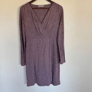 Athleta Santorini Long Sleeve Wrap Dress Heathered Purple Size M